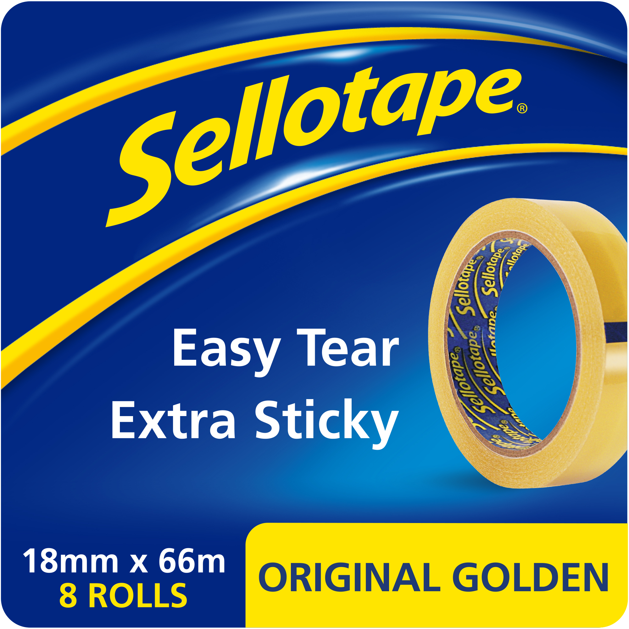 Sellotape Original Golden Sticky Tape - 8 Rolls 18mmx66m